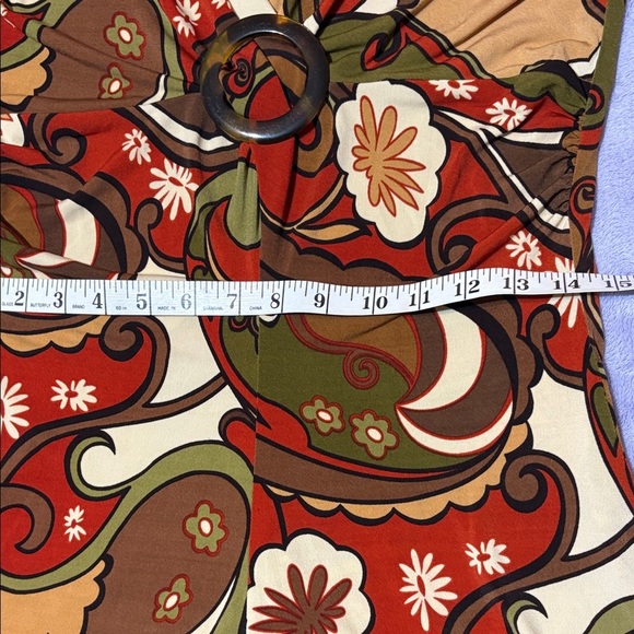 Speechless Red and Brown Floral Midi Dress - Picture 6 of 7